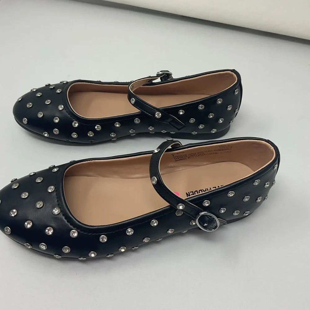 Steve Madden Kids Black Studded Mary Jane Shoes